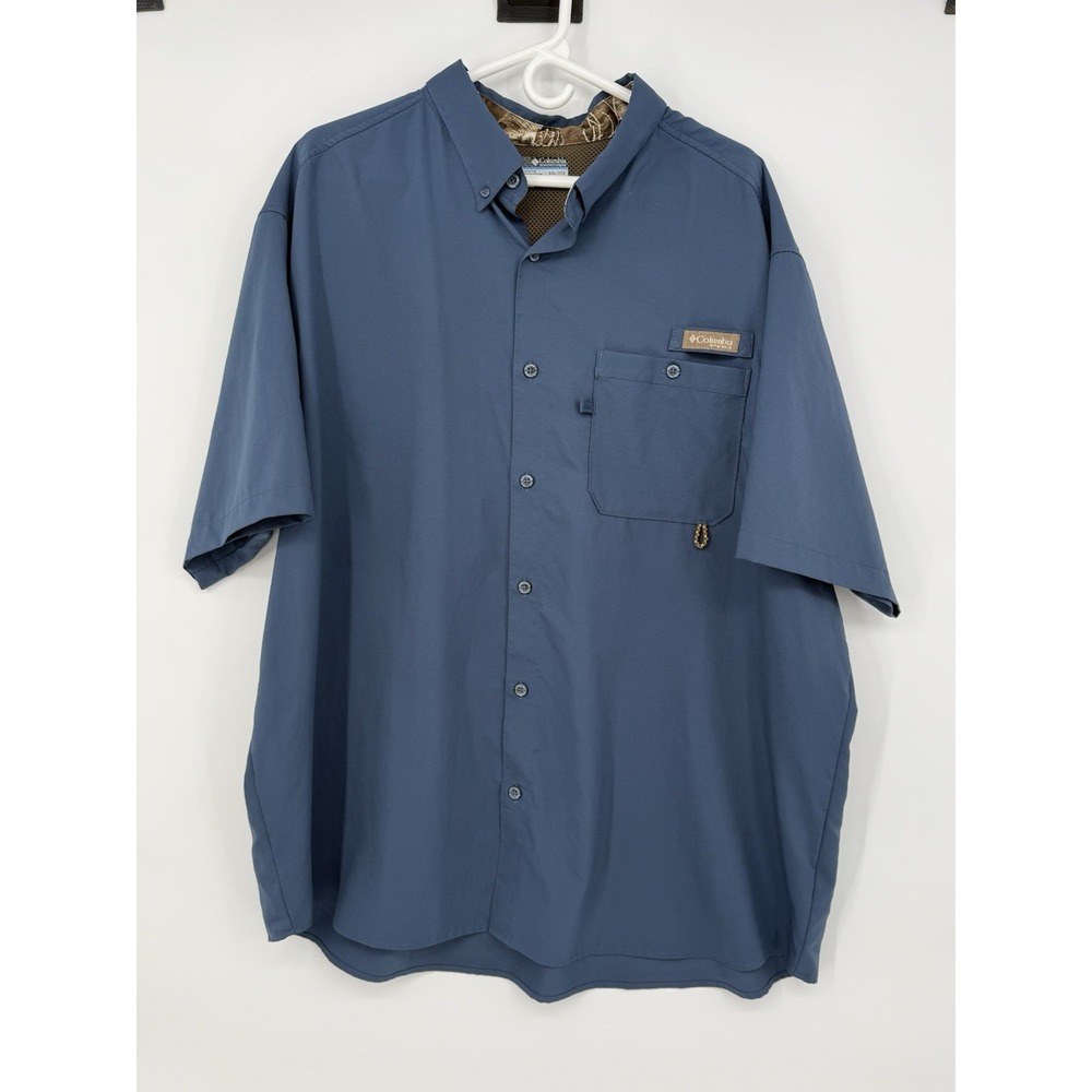 Columbia Men's Blue Short Sleeve Button Down XXL